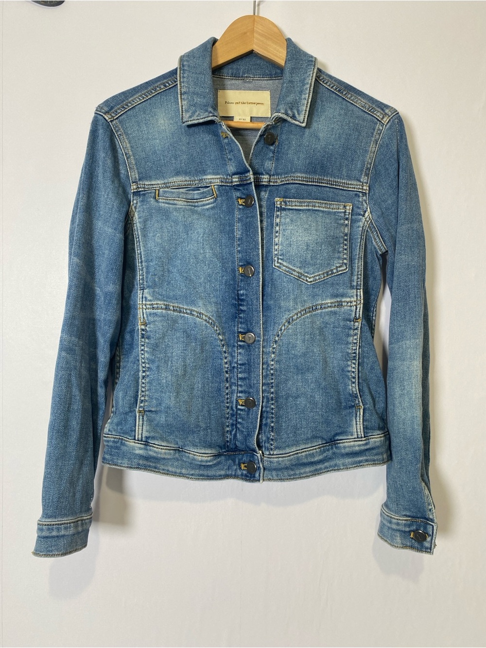 Anthropologie Pilcro Denim Jacket Women's XS Distress Cotton Stretch Casual